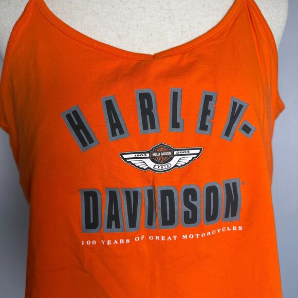 Harley-Davidson Vintage Y2K Women's Crop Tank XL 100th Anniversary Biker 2/$50 - Picture 2 of 13